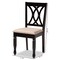 Baxton Studio Reneau Sand Upholstered Espresso Brown Finished Wood Dining Chair, PK4 153-9403 - alternate 3